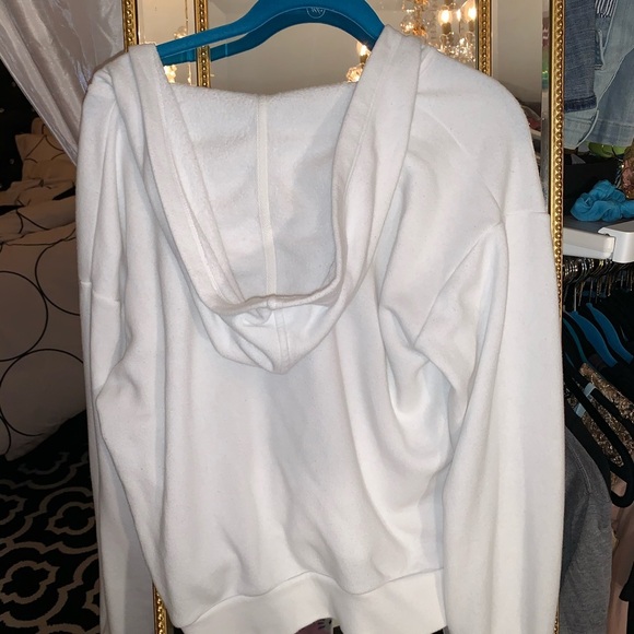 White tie up lace up hoodie sweatshirt - Picture 4 of 4